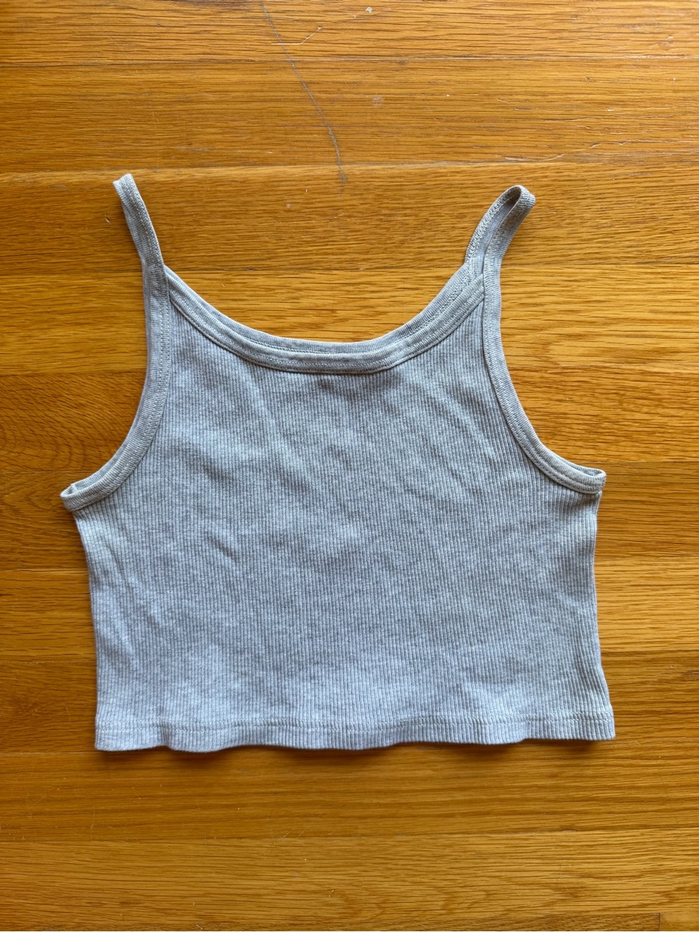 Brandy Melville Gray Ribbed Cropped Tank Top - One Size